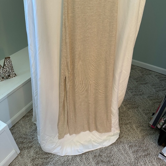 Lulus Tan Beige Fitted Knit Dress Size Small - Picture 2 of 5
